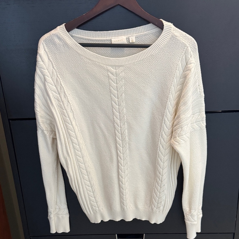 Cyrus Cream Cable Knit Sweater